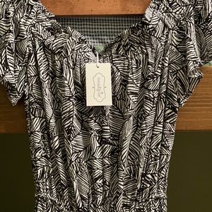 Women’s XS Mud Pie Romper Jumpsuit Black White